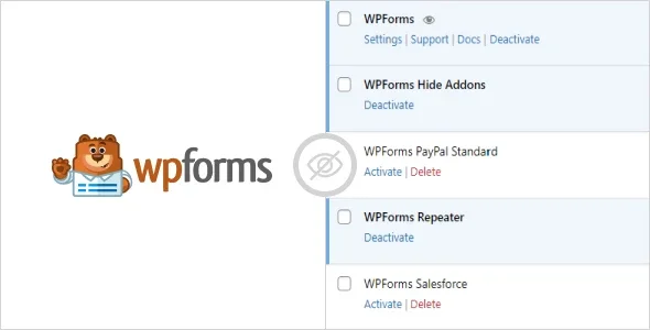WPForms Hide Addons